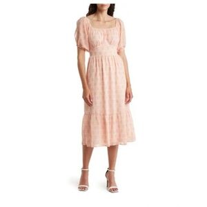 Collective concepts peach pattern midi dress size small